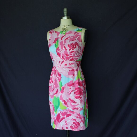 Lilly Pulitzer Collins Dress Hotty Pink First Impression rose shift silk vintage - Picture 7 of 10